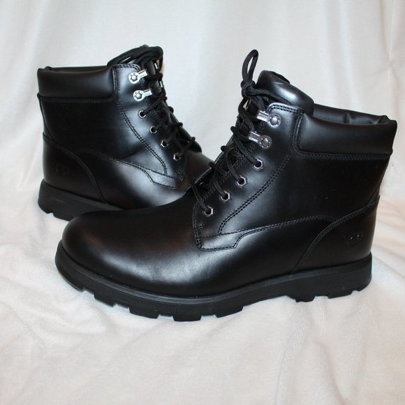 NIB UGG MEN\'S STENTON WINTER LEATHER WATER‎ RESISTANT BOOTS BLACK main image 7